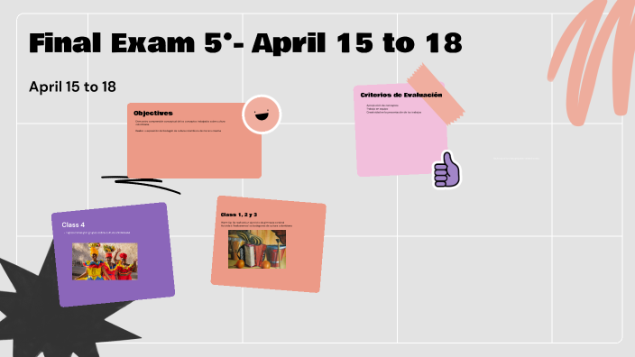 Final Exam 5°- April 15 to 18 by Juliana Rodríguez on Prezi
