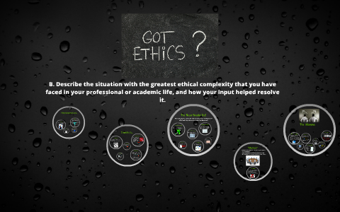 Describe the situation with the greatest ethical complexity by ...