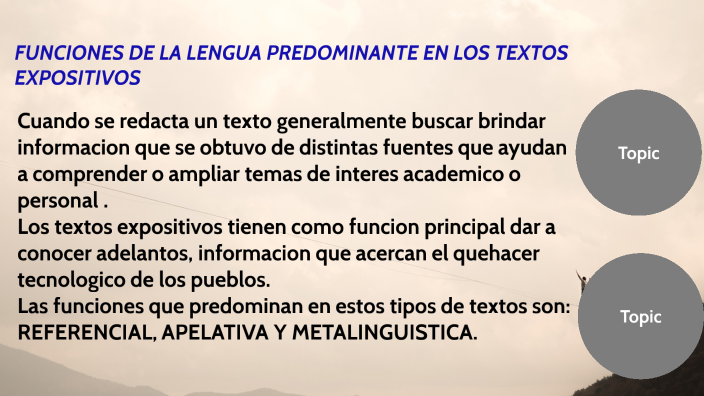 FUNCIONES DE LA LENGUA PREDOMINANTE EN LOS TEXTOS EXPOSITIVOS by ...