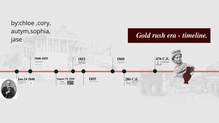 Timeline For Gold Gold rush era - timeline. by Autym Brown on Prezi
