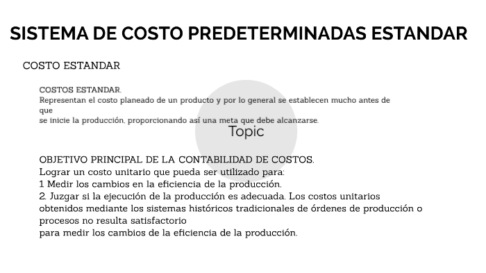 Sistema De Costos Predeterminados Estandar By Jose Luis Mendoza Mascorro 9308