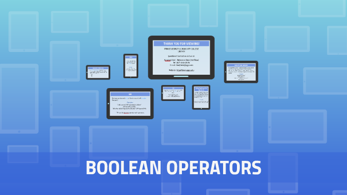 BOOLEAN OPERATORS by PGCC Library