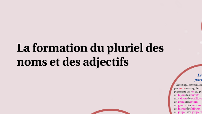 La formation du pluriel des noms et des adjectifs by Sol Redondo