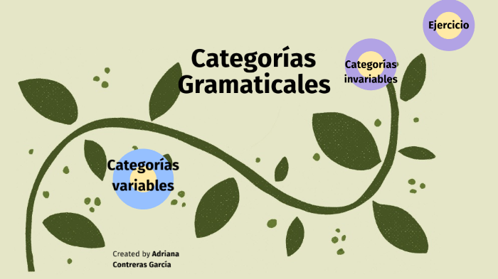 Categorias Gramaticales By Adriana Contreras Garcia On Prezi Next