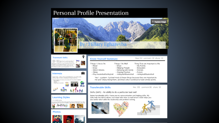 Personal Profile Presentation by Hillary Egharevba on Prezi