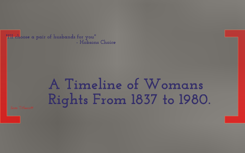 Timeline of womens rights from 1837 to 1980. by Sam Tithecott on Prezi