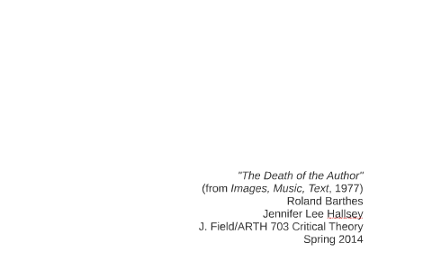 the death of author by roland barthes