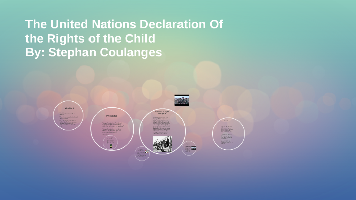 The United Nations Declaration Of the Rights of the Child by Stephan ...