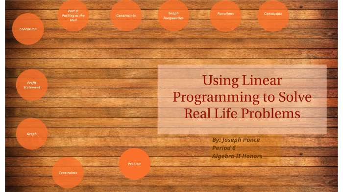 Using Linear Programming to Solve Real Life Problems by Joseph Ponce on ...