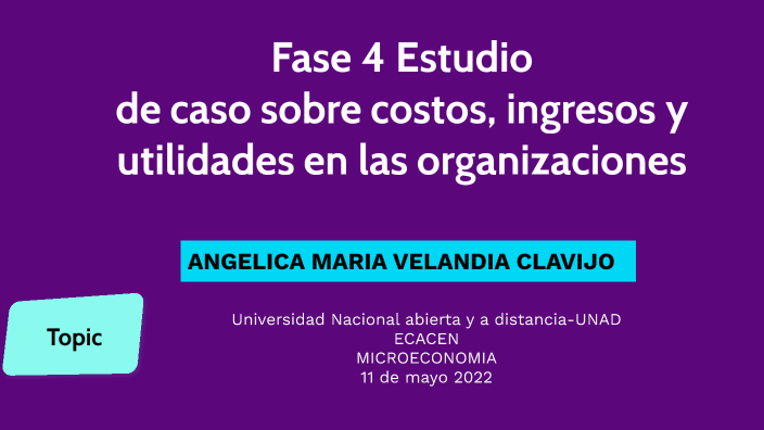 Fase 4 Estudio de caso sobre costos, ingresos y utilidades en las ...