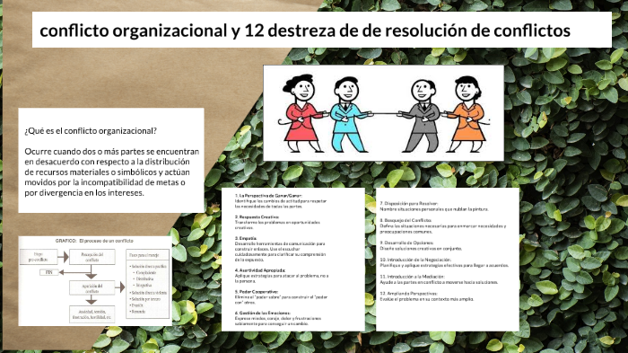 conflicto organizacional y las 12 destrezas de resolución de conflicto