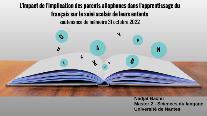 L'IMPACT DE L'IMPLICATION DES PARENTS ALLOPHONES DANS L'APPRENTISSAGE ...