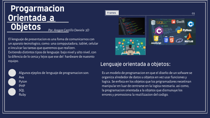 Programación Orientada a Objetos by ARAGON CASTILLO DANIELA on Prezi