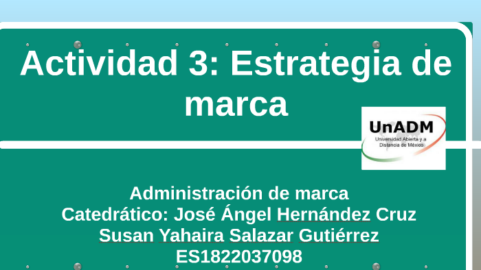 Actividad 3: Estrategia de marca by Susan Salazar on Prezi