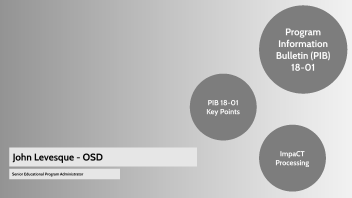 Program Information Bulletin 18-01 by John Levesque on Prezi