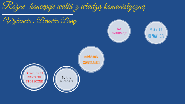 Różne Koncepcje Walki Z Władzą Komunistyczną Sprawdzian