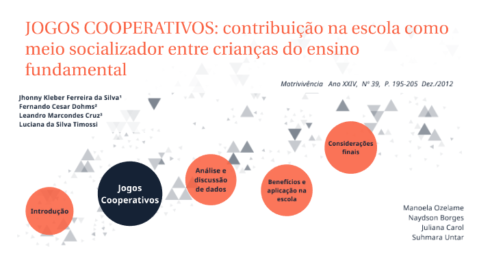 JOGOS COOPERATIVOS E JOGOS COMPETITIVOS 