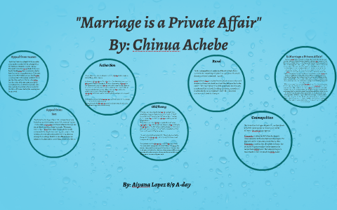 literary analysis of marriage is a private affair