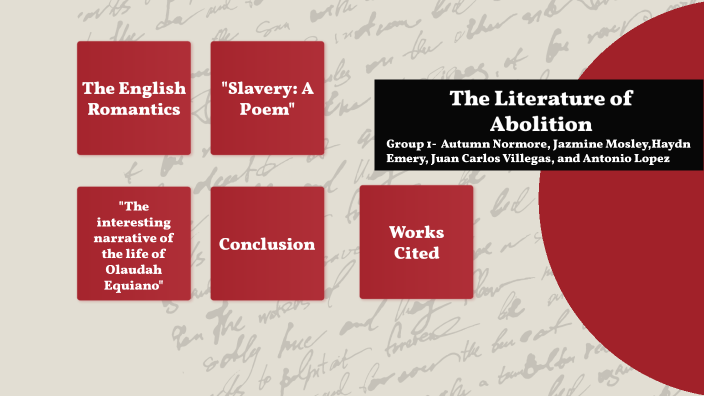 The Literature Of Abolition By Jazmine Mosley On Prezi