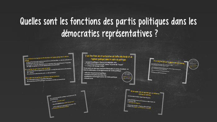 Quelles sont les fonctions des partis politiques dans les dé by