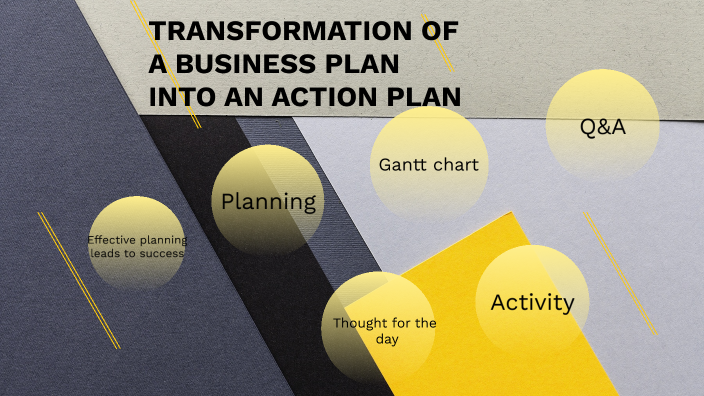 turning a business plan into an action plan