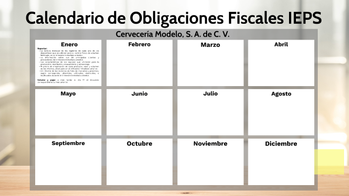 Calendario de Obligaciones Fiscales IEPS by Demetrio Gutiérrez Ortiz on Prezi