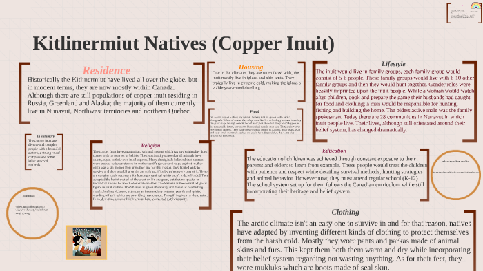 Copper Inuit Language Kitlinermiut Natives (Copper Inuit) by april patterson on Prezi