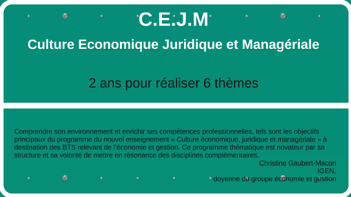 Culture Economique Juridique et Managériale by MAILLET CYRIL on Prezi