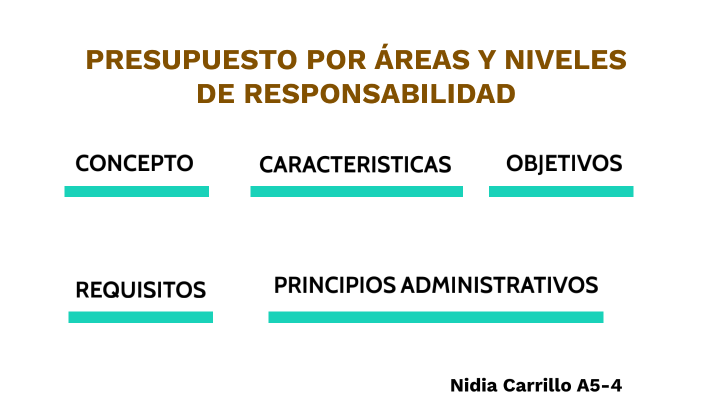 PRESUPUESTO POR AREAS Y NIVELES DE RESPONSABILIDAD by NIDIA CARRILLO on