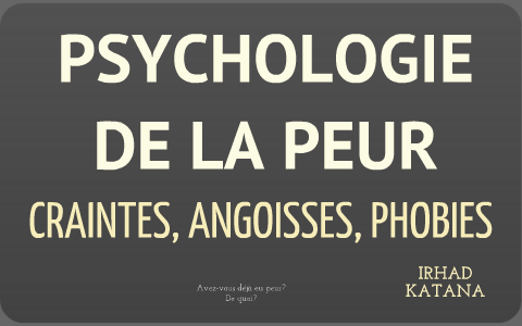 PSYCHOLOGIE DE LA PEUR : CRAINTES, ANGOISSES, PHOBIES by IRHAD KATANA ...