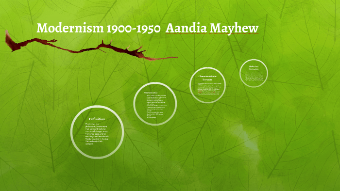 Modernism 1900-1950 By Aandia Mayhew