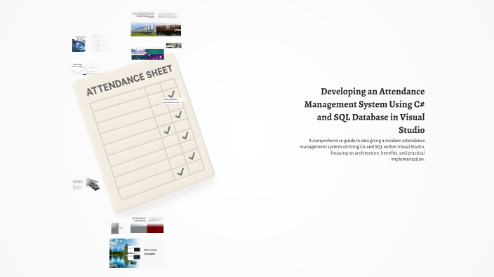 Sql Attendance Database Developing an Attendance Management System Using C# and SQL Database in ...