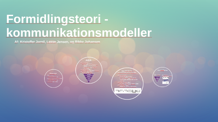 Formidlingsteori - Kommunikationsmodeller By Rikke Johansen On Prezi