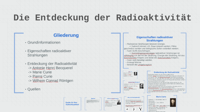 Wer Hat Die Radioaktivität Entdeckt Die Entdeckung der Radioaktivität by Antonia Wehlers on Prezi