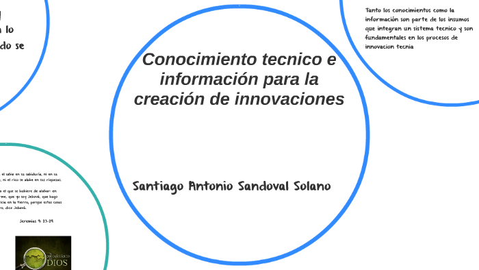 Conocimiento tecnico e informacion para la creacion de innov by