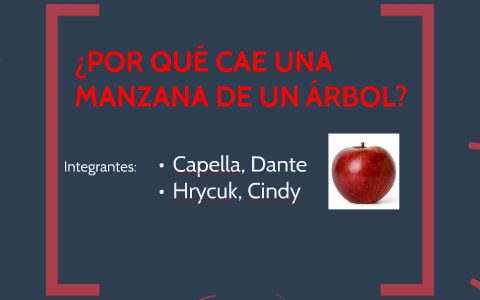 POR QUÉ CAE UNA MANZANA DE UN ÁRBOL? by Cindy Hrycuk