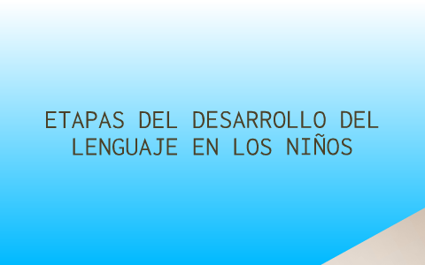 ETAPAS DEL DESARROLLO DEL LENGUAJE EN LOS NIÑOS by YURY VANESSA