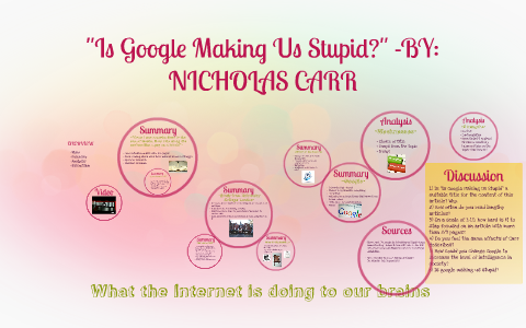 is google making us stupid by nicholas carr summary