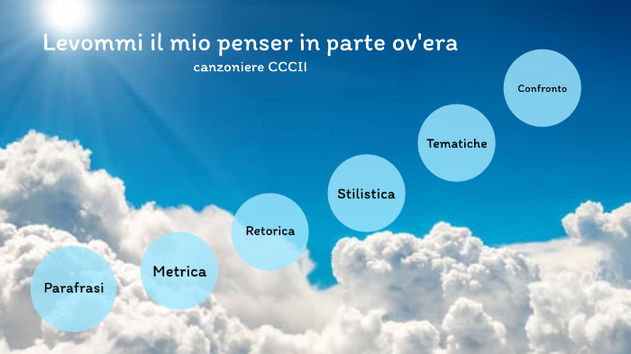 Levommi il mio penser in parte ov'era by Beniamino Ragazzi on Prezi