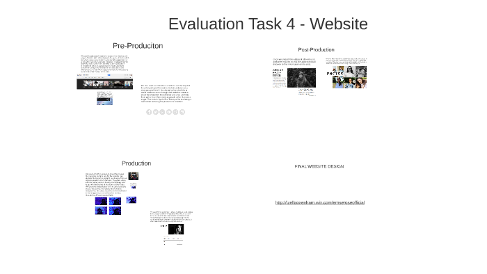 Evaluation Task 4 - Website by eliza pollock on Prezi