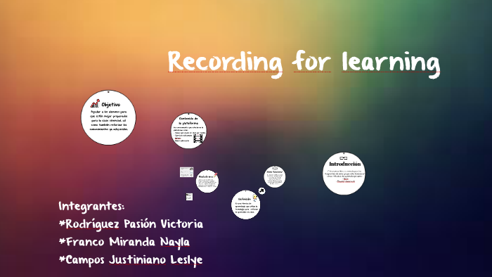 Recording Learning Metodo de aprendizaje