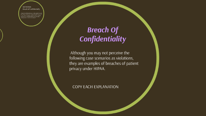 define breach of confidentiality