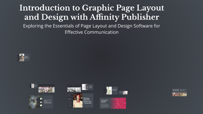 Introduction to Graphic Page Layout and Design with Affinity Publisher ...