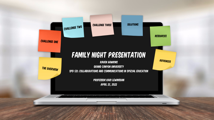 family information night presentation and communication plan