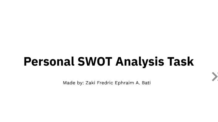 Personal SWOT Analysis Task by Zaki Bati on Prezi
