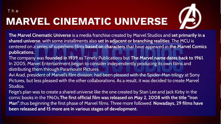 Marvel Cinematic Univere by Arianna Vilotto on Prezi