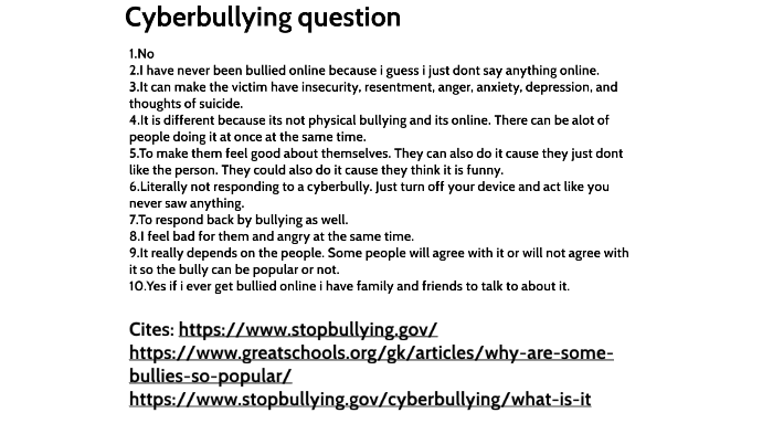 cyberbullying research questions by Hunter Palatka on Prezi