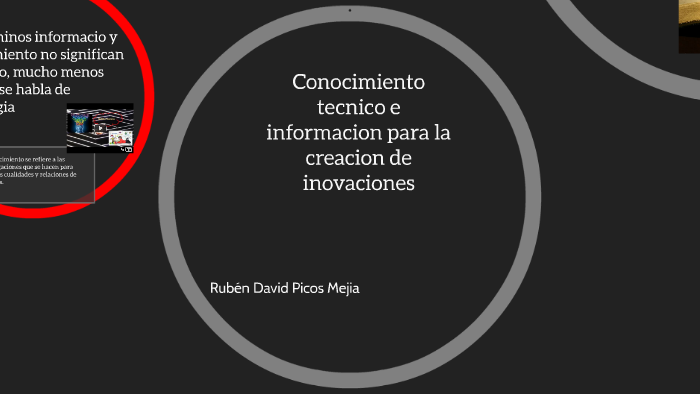 Conocimiento tecnico e informacion para la creacion de inova by Ruben