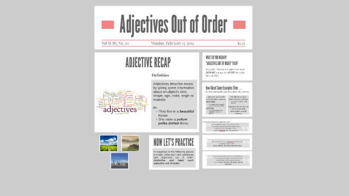 adjectives out of order examples