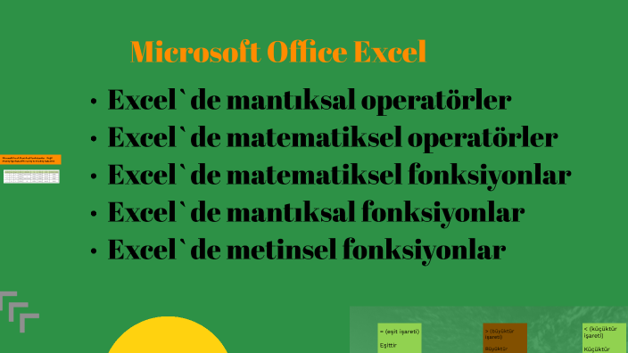 Microsoft Office Excel by Sena Nur Gözübüyük on Prezi